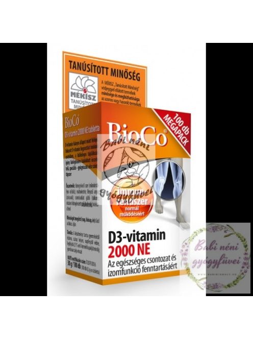 BioCo D3-vitamin 2000 NE Megapack 100db