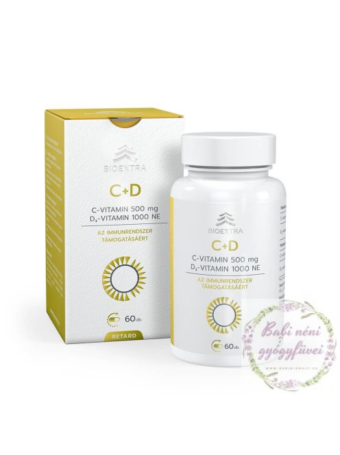 Bioextra c-vitamin 500 mg+D3 vitamin 1000 NE retard étrend-kiegészítő