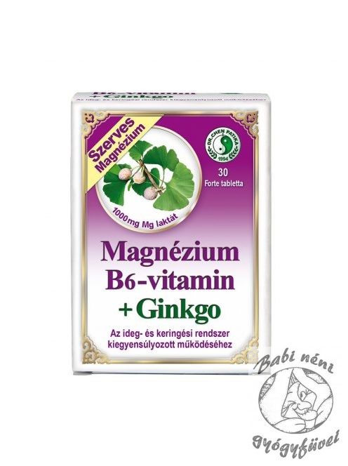 Dr. Chen Magnézium B6-vitamin + Ginkgo Forte tabletta - 30db