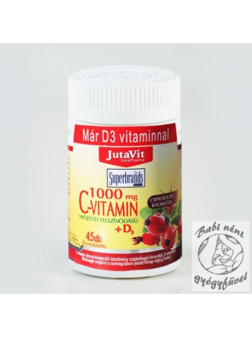 JutaVit C Vitamin 1000 mg nyújtott felszívódású csipkeb. + D3 vitamin
